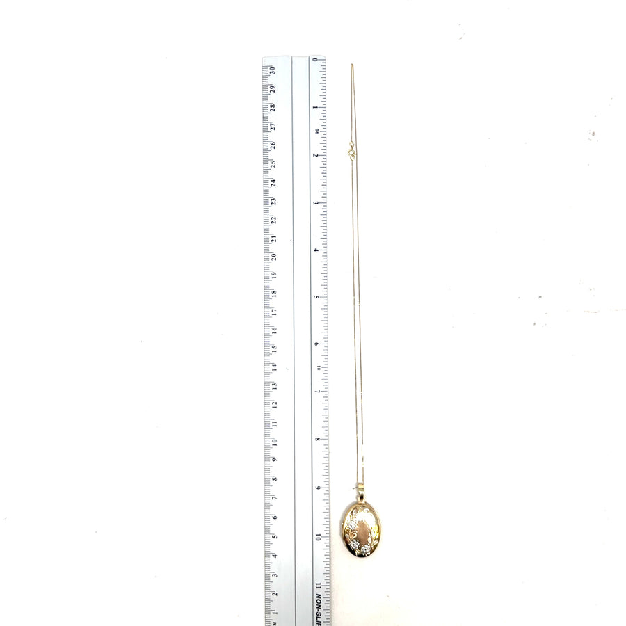 9ct Bi-Colour Floral Locket and Fine Chain (21")