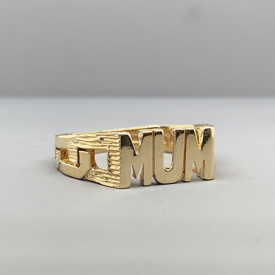 9ct Yellow Gold Mum Ring - Size Q