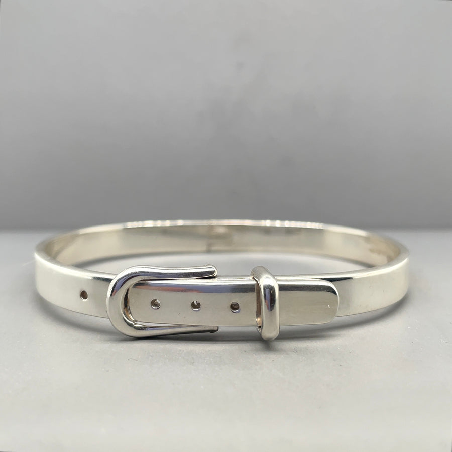 Sterling Silver Adjustable Buckle Bangle