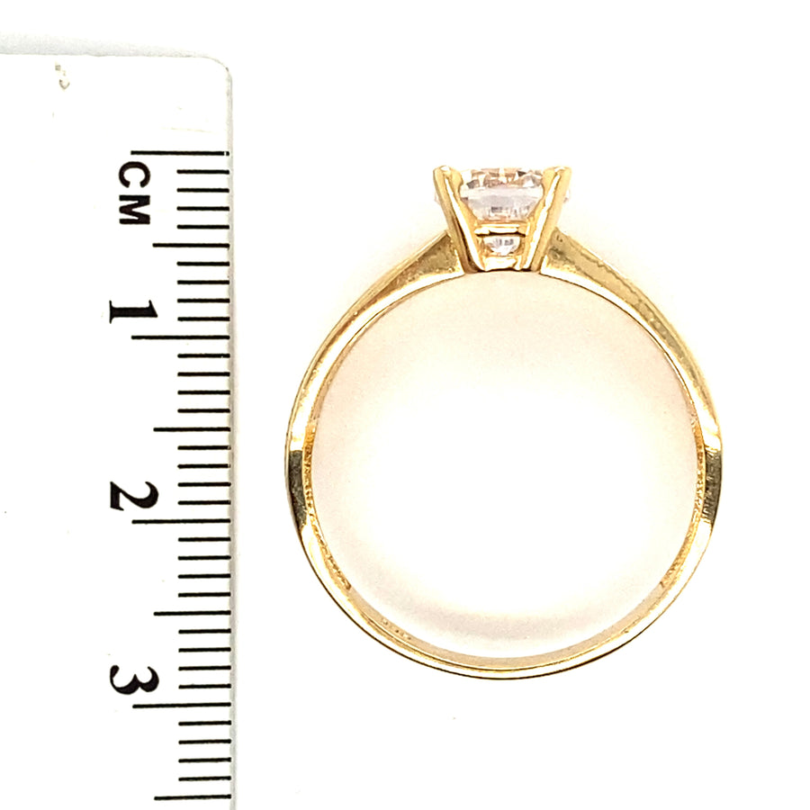 14ct Yellow Gold Fancy Cubic Zirconia Ring (NEW!) - Size V 1/2