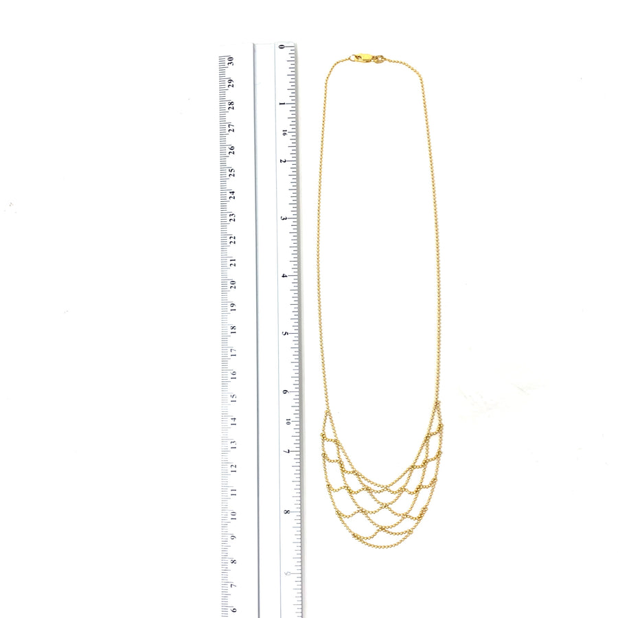 9ct Yellow Gold Fancy Beaded Chain (17")
