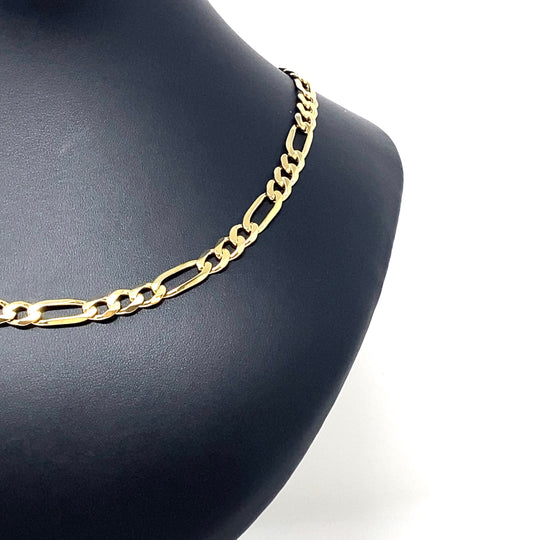 Sterling Silver Gold Plated Figaro Chain (20")