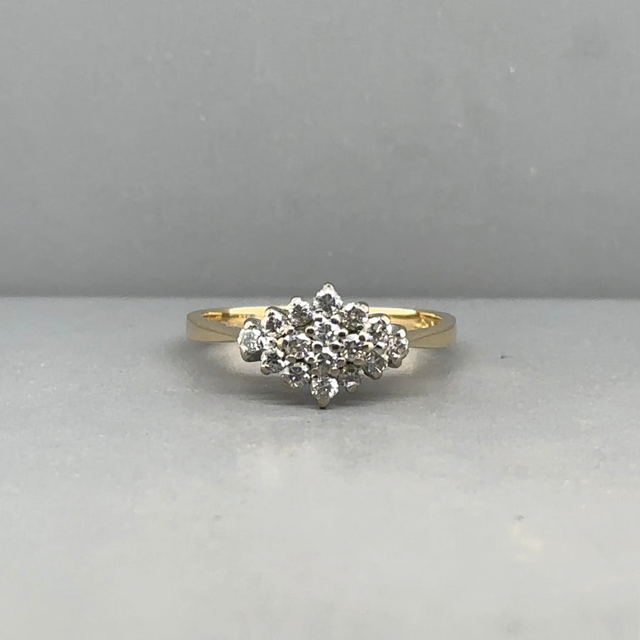 18ct Yellow Gold Diamond Ring (c. 0.32ct) - Size L