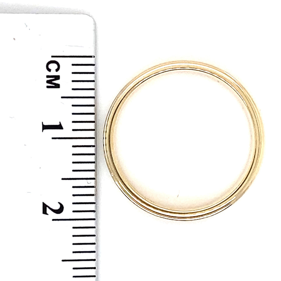 9ct Bi-Colour Band Ring - Size M