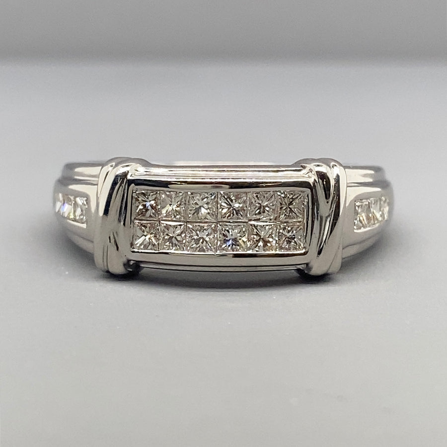 18ct White Gold Fancy Diamond Ring (c. 0.55ct) - Size N