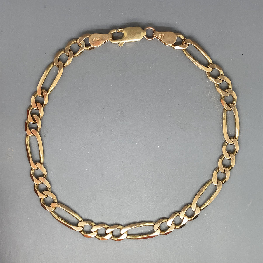 9ct Yellow Gold Figaro Bracelet