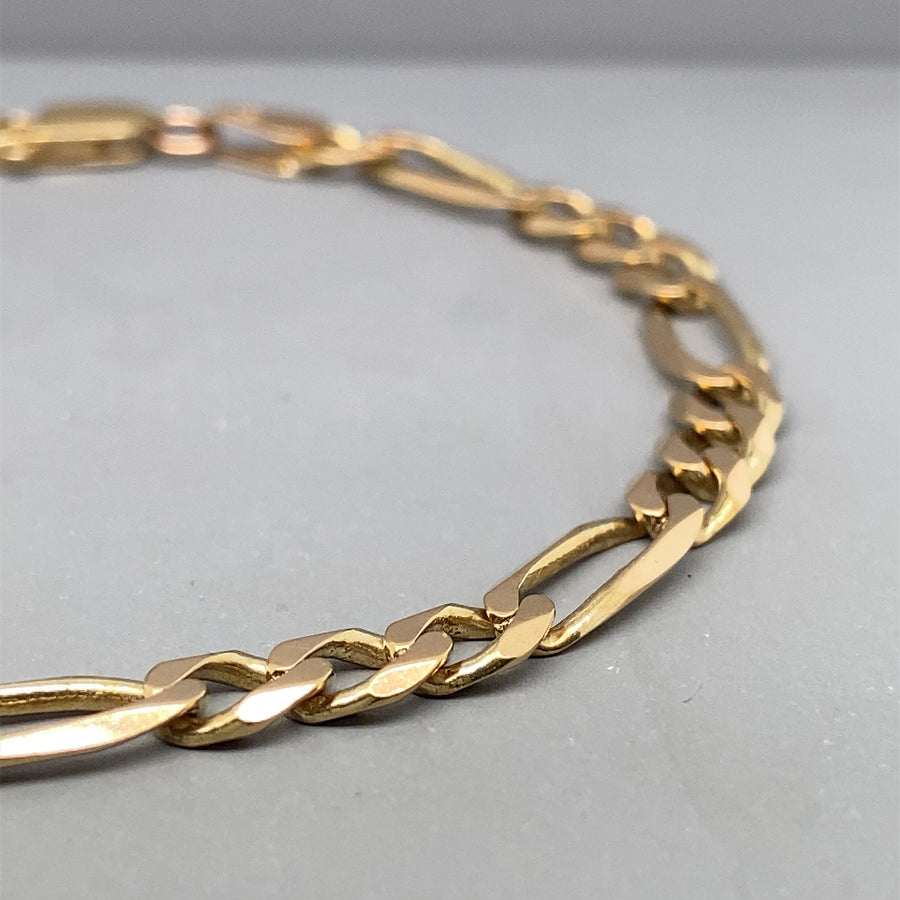 9ct Yellow Gold Figaro Bracelet