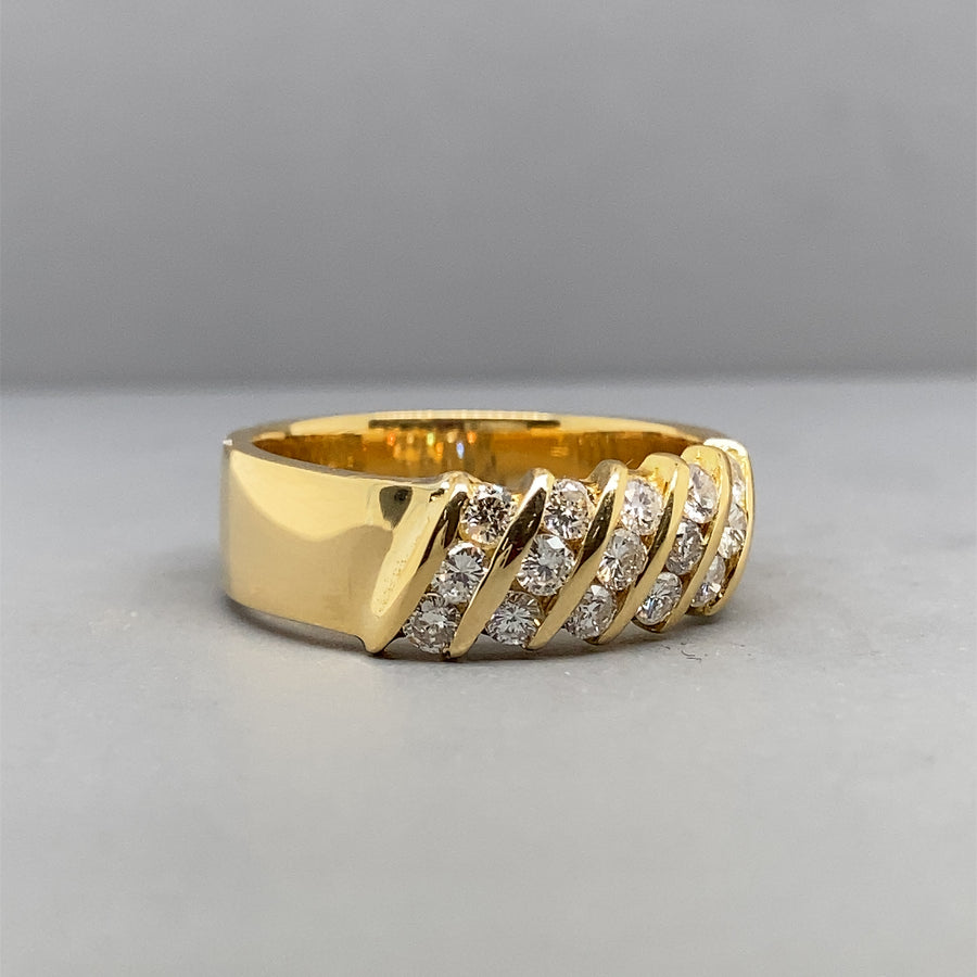 18ct Yellow Gold Diamond Fancy Ring (c. 0.60ct) - Size N 1/2