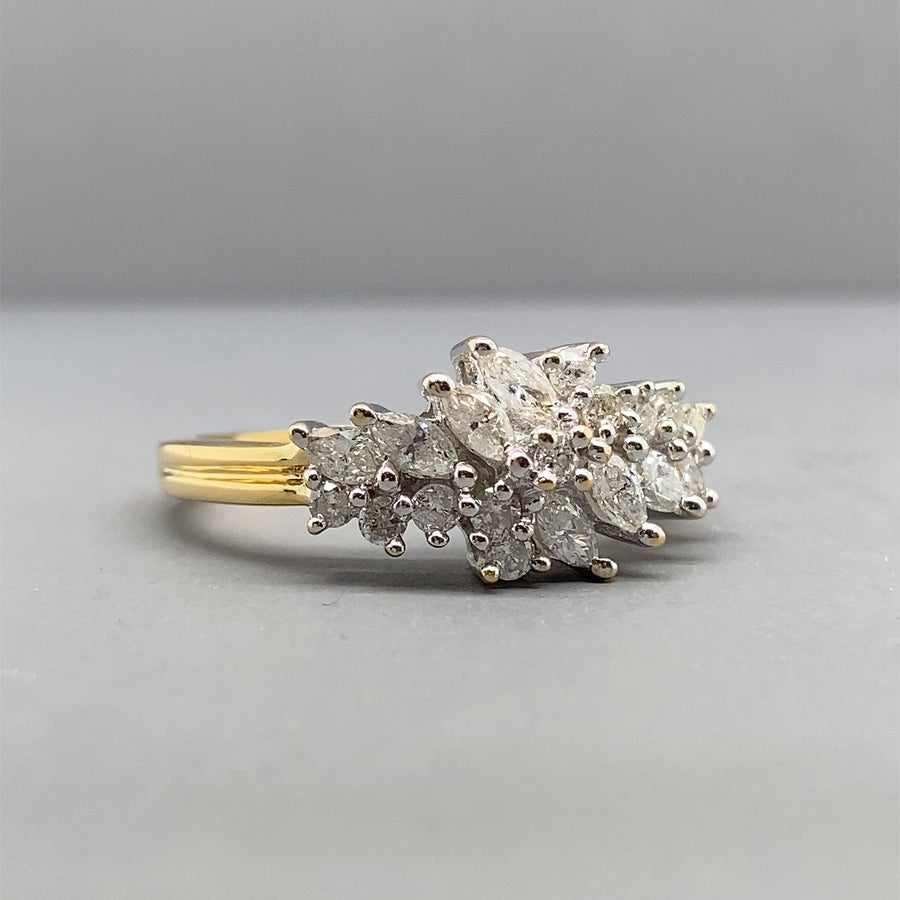 18ct Yellow Gold Diamond Ring (c. 0.75ct) - Size M 1/2