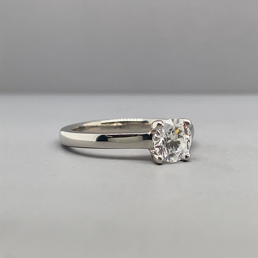 Platinum Single Stone Diamond Ring (c. 0.65ct) - Size J