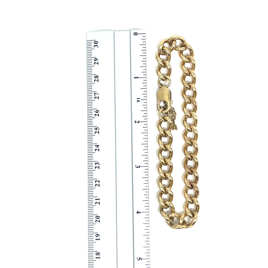 9ct Yellow Gold Curb Bracelet with Safety Chain