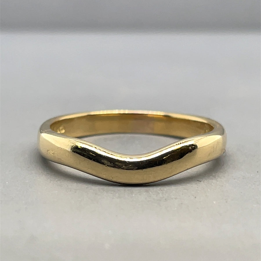 18ct Yellow Gold Chevron Ring - Size L