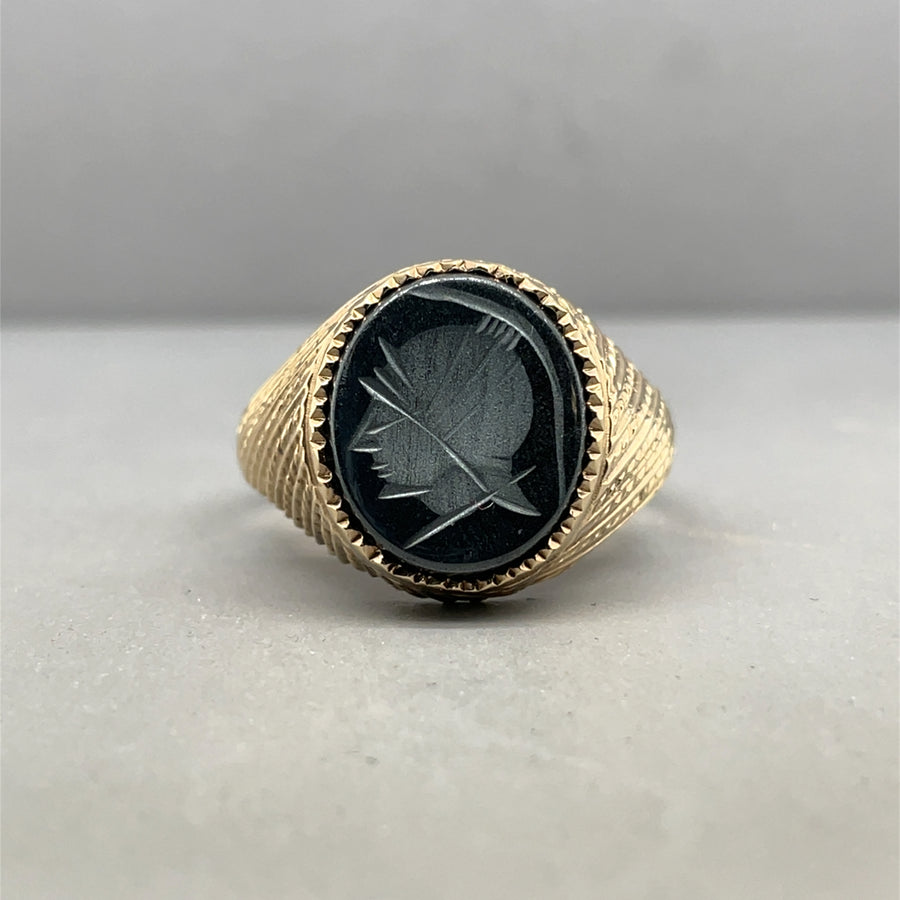 9ct Yellow Gold Intaglio Ring - Size T 1/2