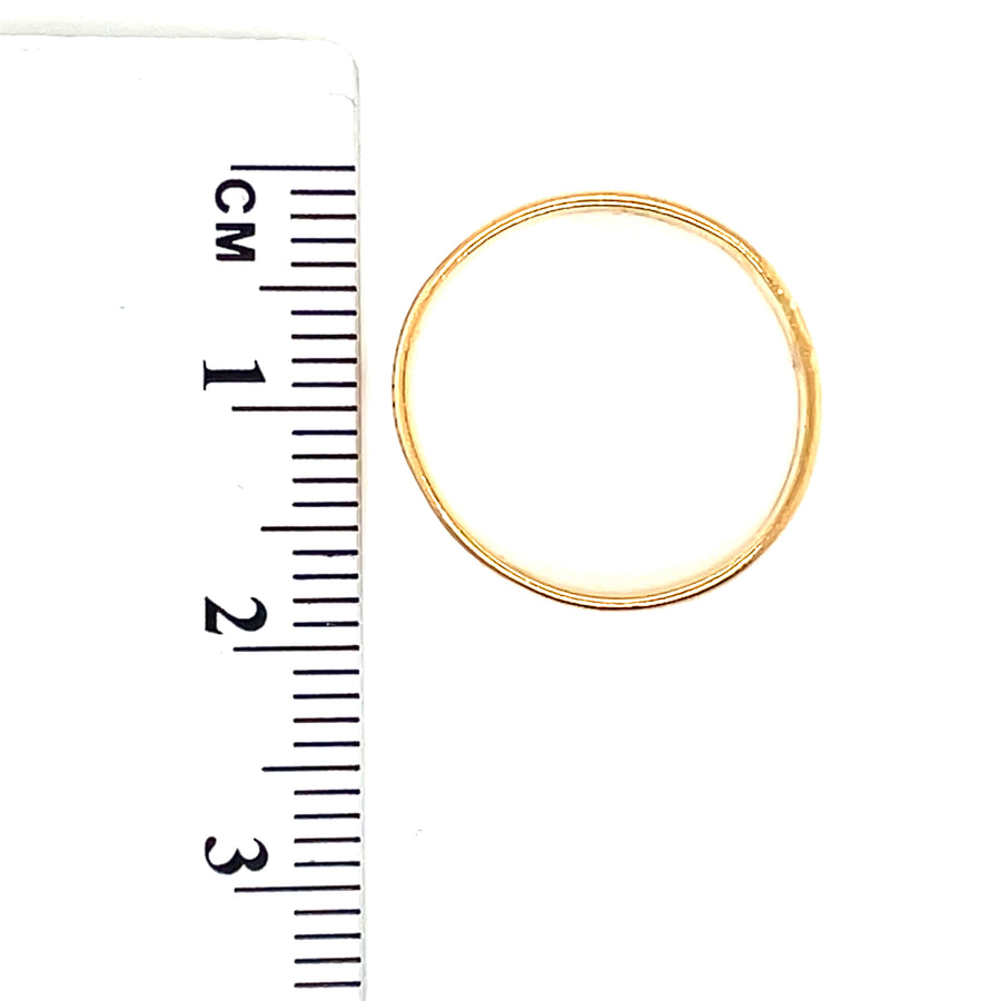 22ct Yellow Gold Patterned Band Ring - Size J 1/2