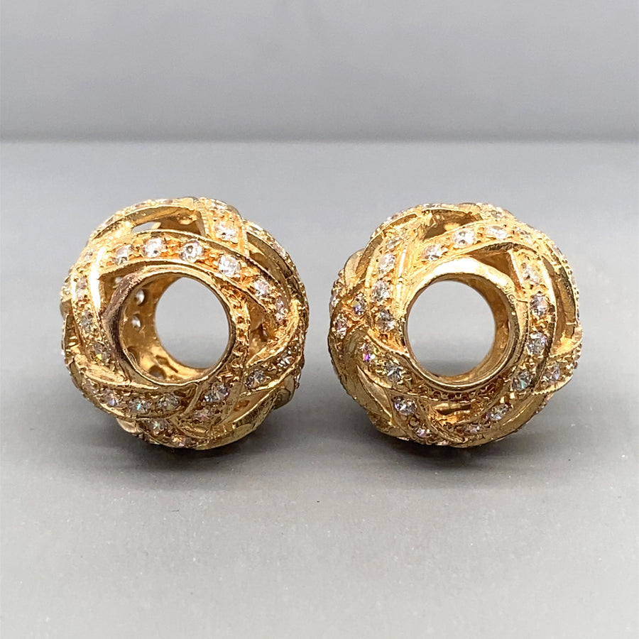 9ct Yellow Gold Cubic Zirconia Earring Ball Charms