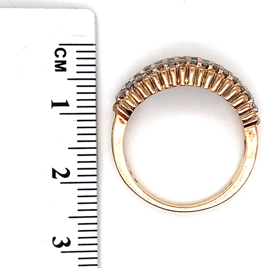 9ct Yellow Gold Diamond Set Band Style Ring (c. 0.50ct) - Size N 1/2