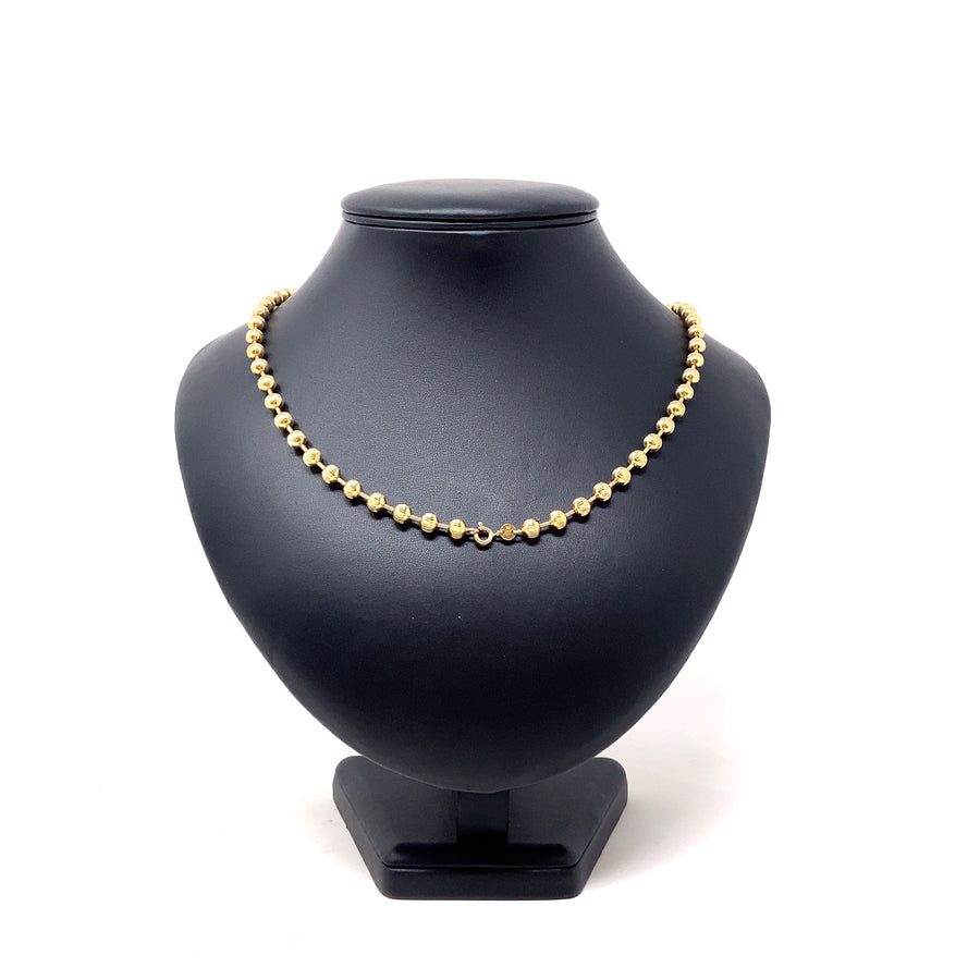 9ct Yellow Gold Ball Necklet (24")