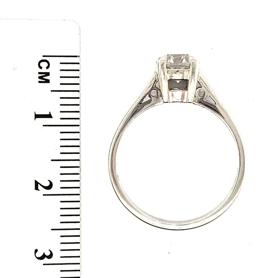 18ct White Gold Single Stone Diamond Ring (c. 1.00ct) - Size N 1/2