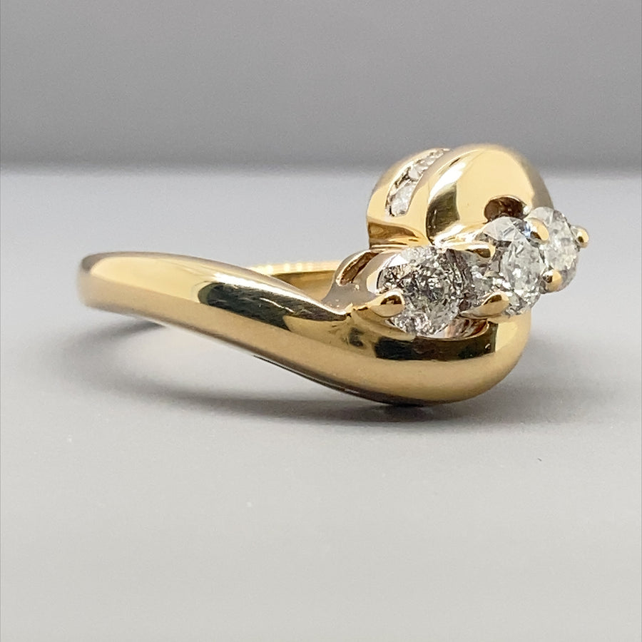 18ct Yellow Gold Diamond Ring (c. 1.00ct) - Size O