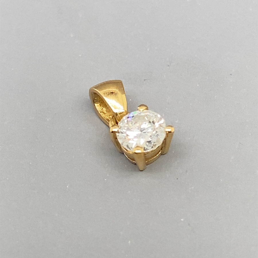 18ct Yellow Gold Single Stone Diamond Pendant (c. 0.51ct)