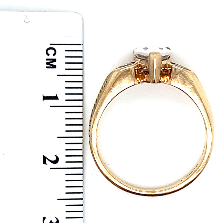 9ct Yellow Gold Cubic Zirconia Fancy Ring - Size N 1/2