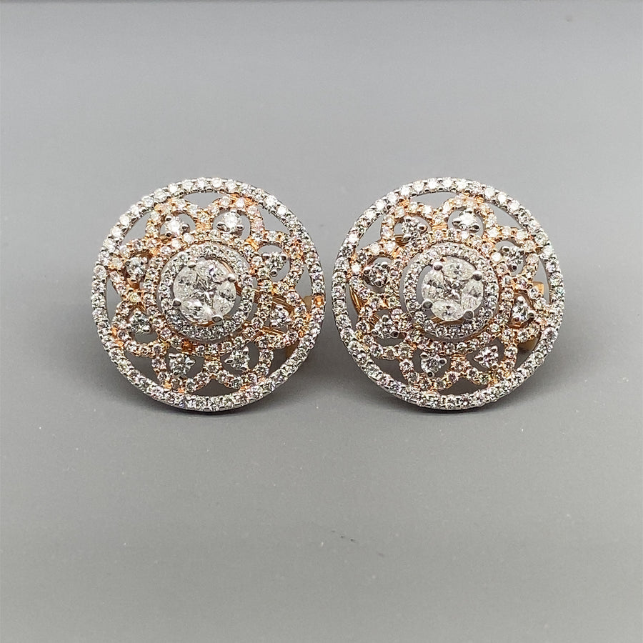 18ct Yellow Gold Round Diamond Earrings (c. 5.00ct)