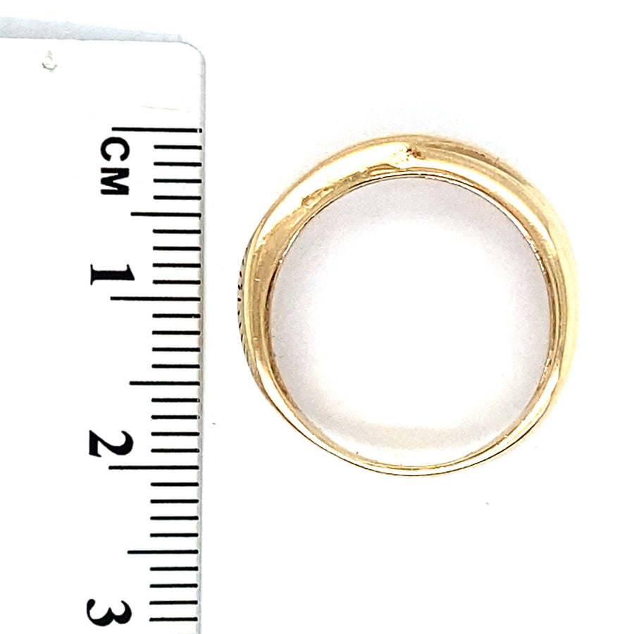 9ct Yellow Gold Diamond Set Crossover Ring (c. 0.25ct) - Size L