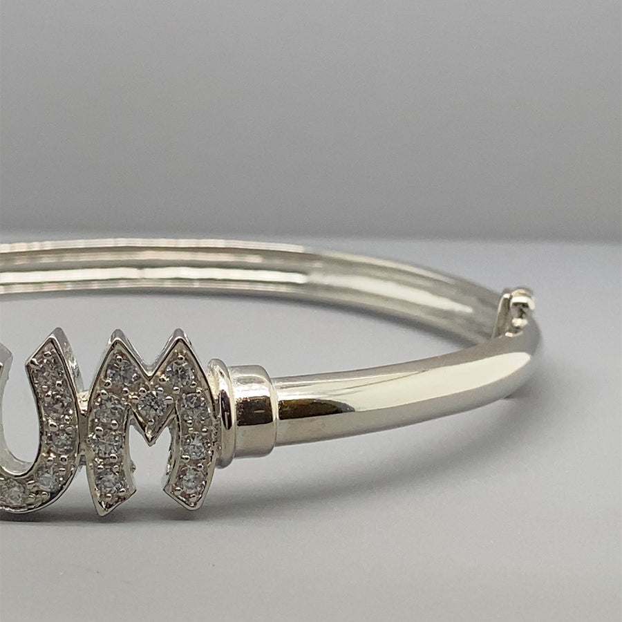 Sterling Silver Cubic Zirconia Mum Bangle (NEW!)