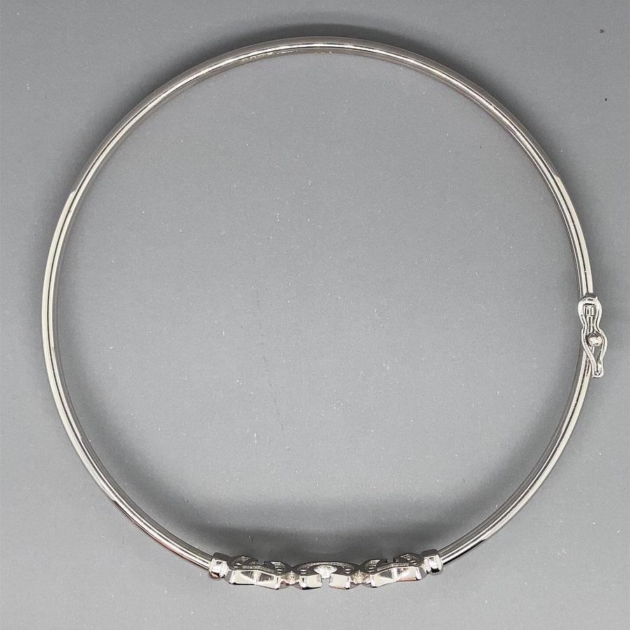 Sterling Silver Cubic Zirconia Mum Bangle (NEW!)