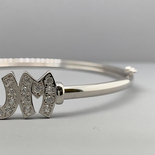 Sterling Silver Cubic Zirconia Mum Bangle (NEW!)