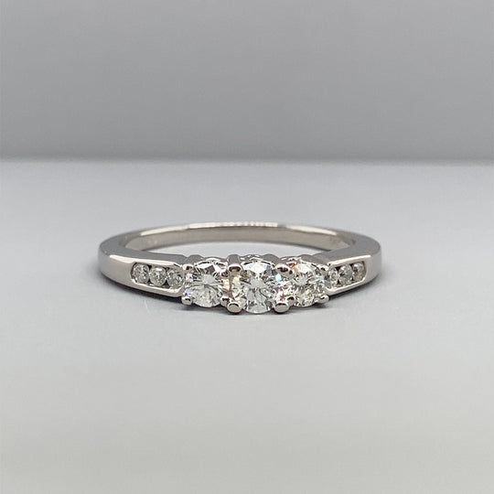 14ct White Gold Diamond Ring (c. 0.50ct) - Size O