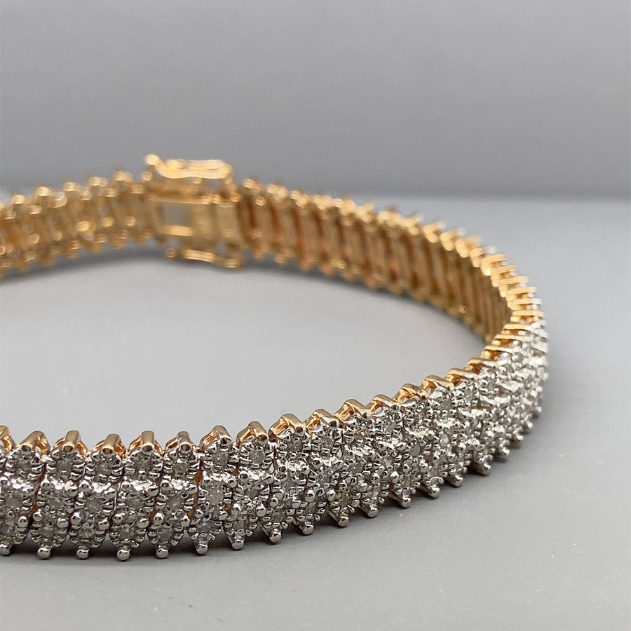9ct Yellow Gold Diamond Bracelet (c. 1.60ct)