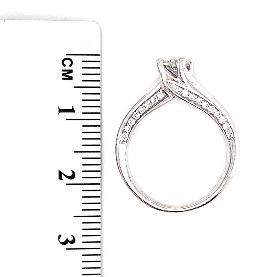 9ct White Gold Diamond Ring (c. 0.55ct) - Size I