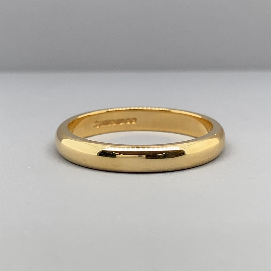 18ct Yellow Gold Band Ring - Size M