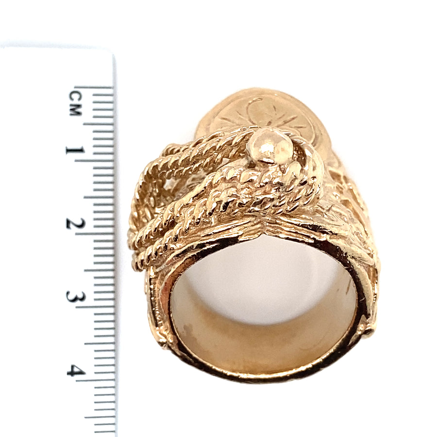 9ct Yellow Gold Saddle Ring - Size Y