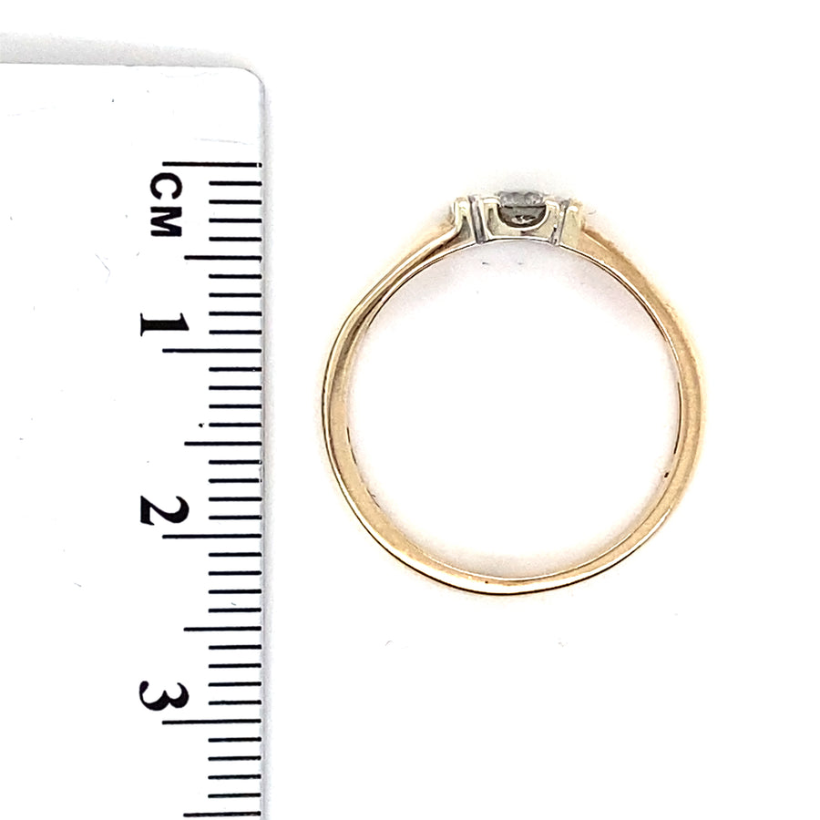 9ct Yellow Gold Single Stone Diamond Ring (c. 0.20ct) - Size P