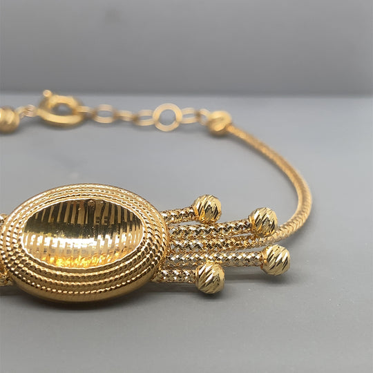 18ct Yellow Gold Fancy Oval and Ball Bracelet (NEW!)
