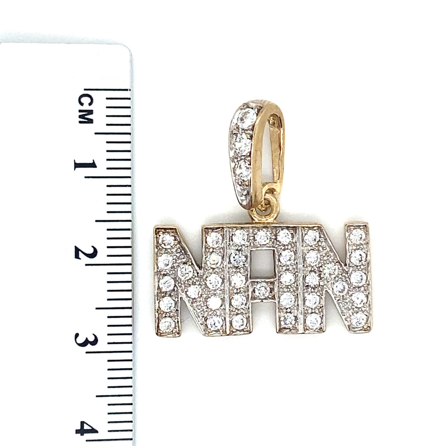 9ct Yellow Gold Cubic Zirconia Nan Pendant