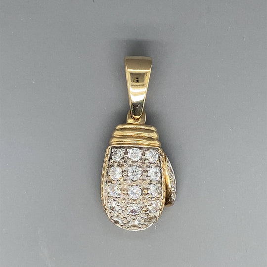 9ct Yellow Gold Cubic Zirconia Boxing Glove Pendant