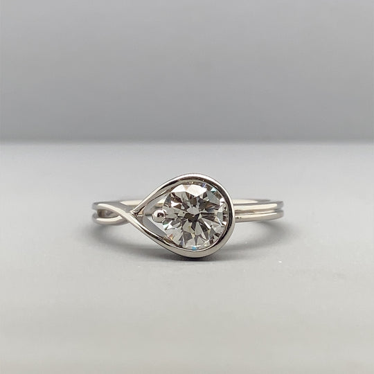 14ct White Gold Lab Grown Diamond Pandora Ring (c. 1.00ct) - Size N