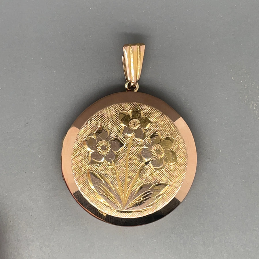 9ct Rose Gold Floral Locket