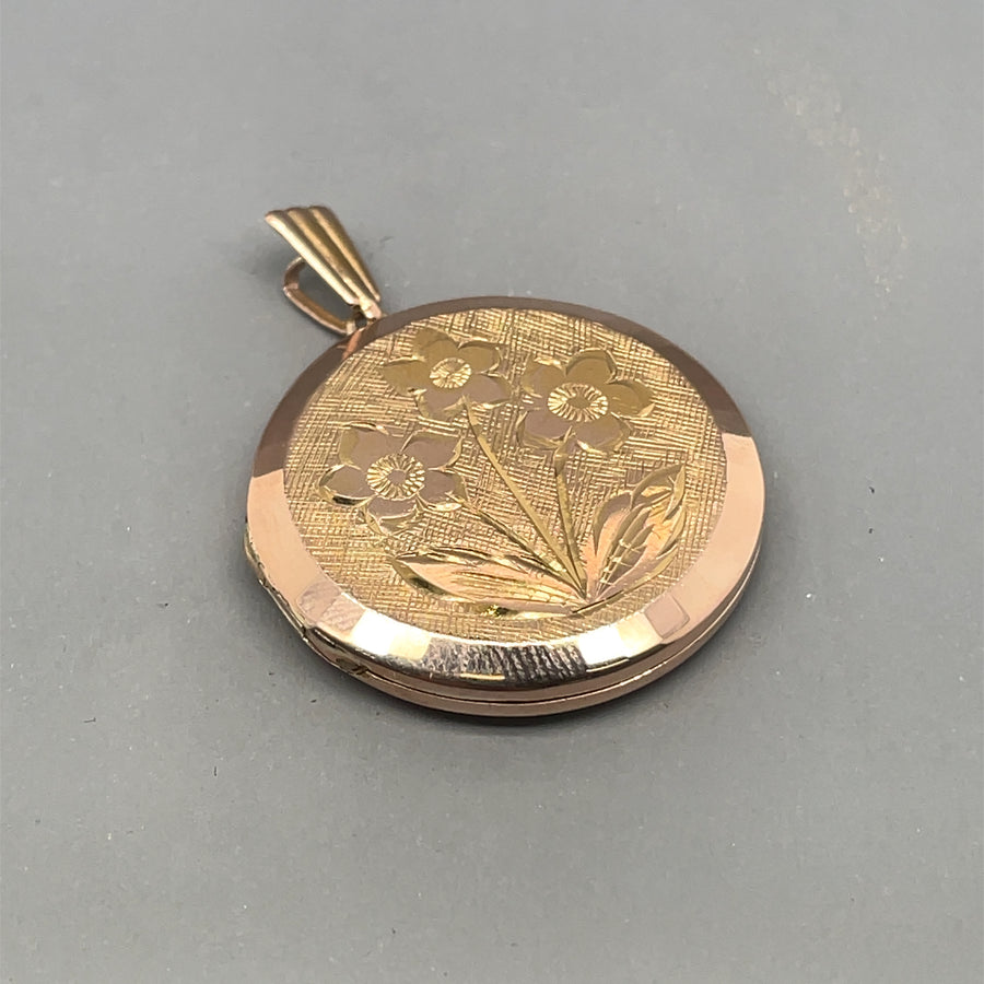 9ct Rose Gold Floral Locket