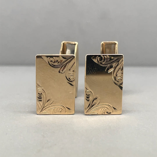 9ct Yellow Gold Patterned Cufflinks