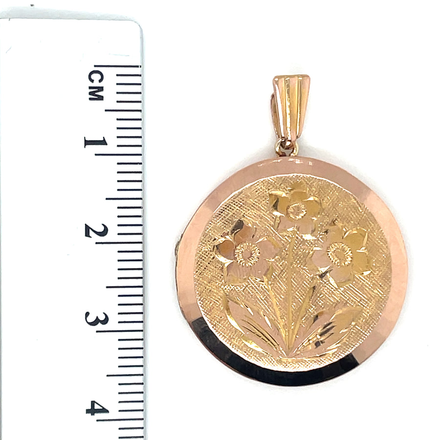 9ct Rose Gold Floral Locket