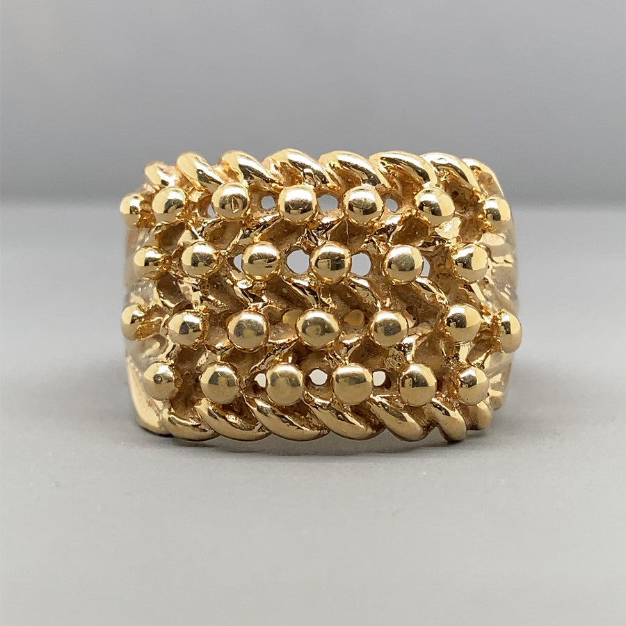 9ct Yellow Gold Keeper Ring - Size V 1/2