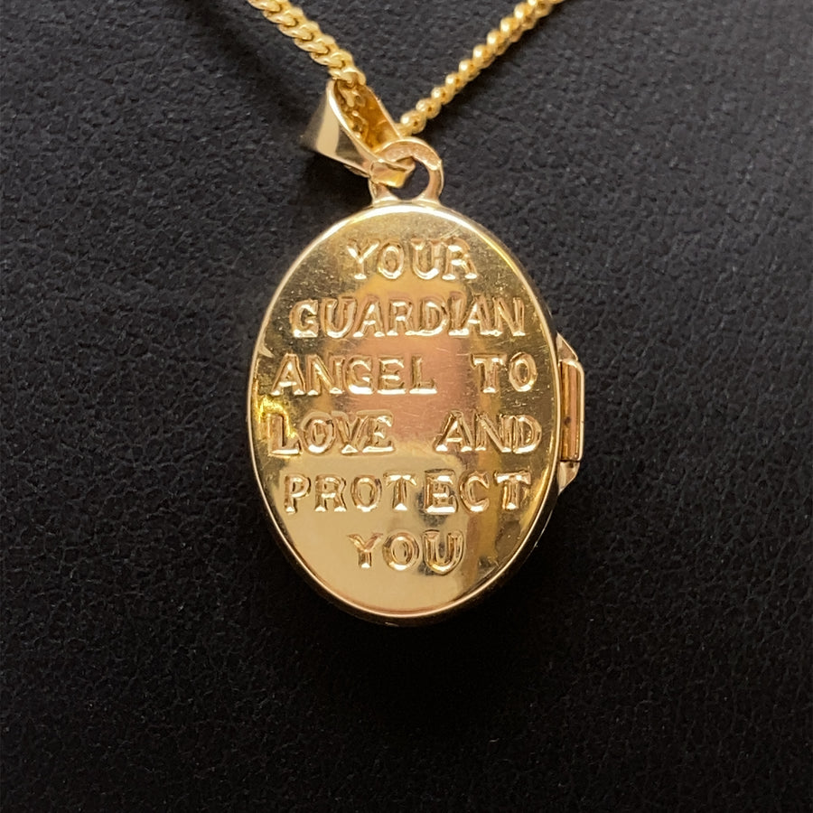 9ct Bi-Colour Angel Locket and Fine Chain (21")