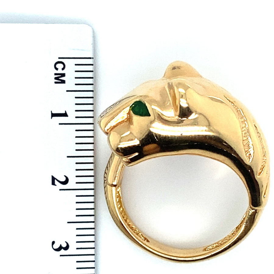 18ct Yellow Gold Fancy Cubic Zirconia Tiger Ring - Size P 1/2 (NEW!)