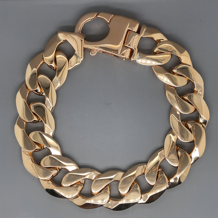 9ct Yellow Gold Heavy Curb Bracelet