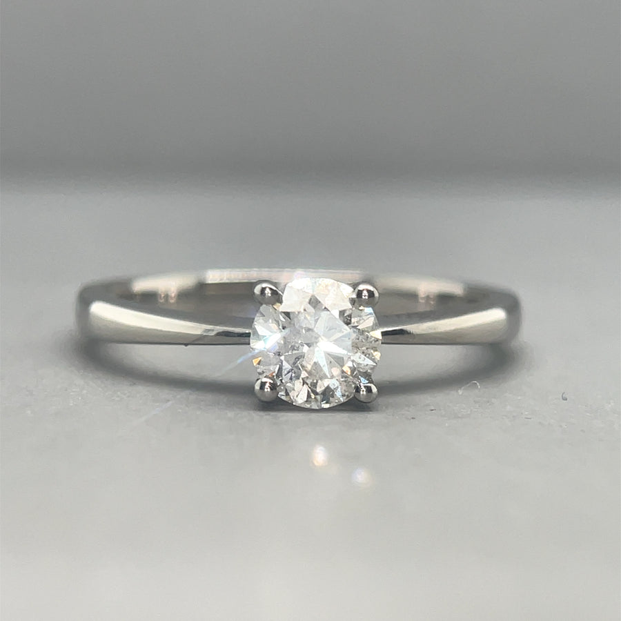 9ct White Gold Single Stone Diamond Ring (c. 0.50ct) - Size M