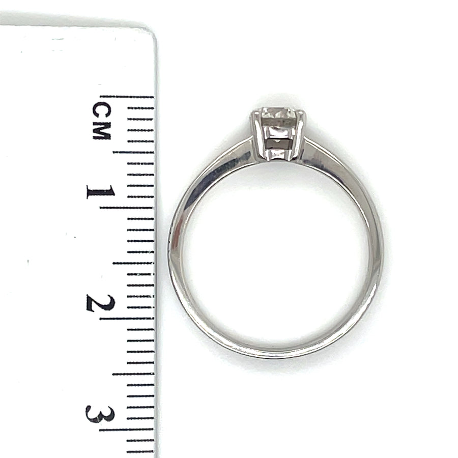 9ct White Gold Single Stone Diamond Ring (c. 0.50ct) - Size M